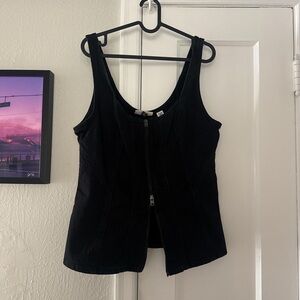 Universal Thread Black Zip-Up Tank Top